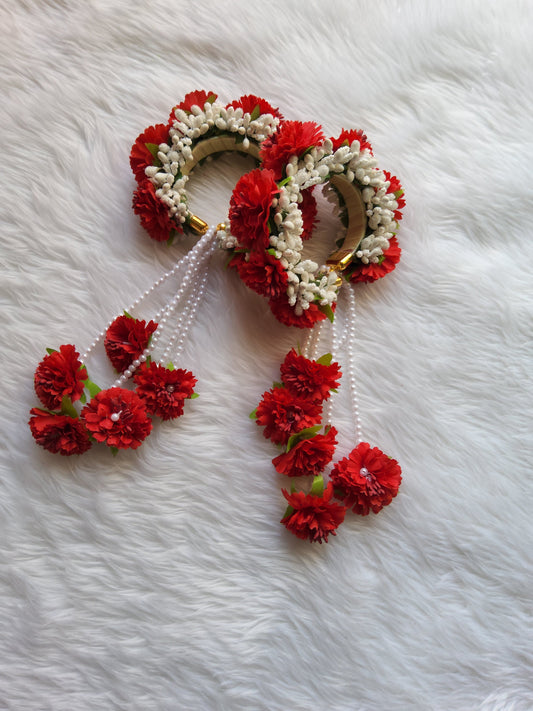 Red Floral Artificial Kaleera Set