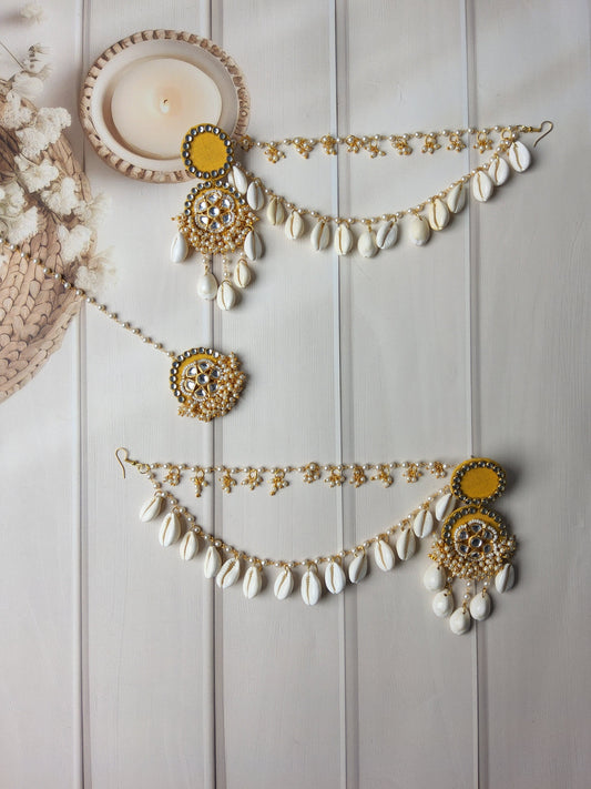 Vibrant Fabric Jewellery Set – Crafted for Haldi & Mehendi