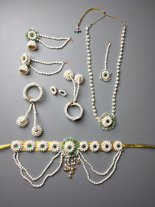 Mogra Flower Jewellery Set – For Baby Shower, Godh Bharai, Dohale Jevan & Haldi