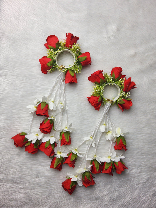 Red & White With Gypsy Floral Kaleera