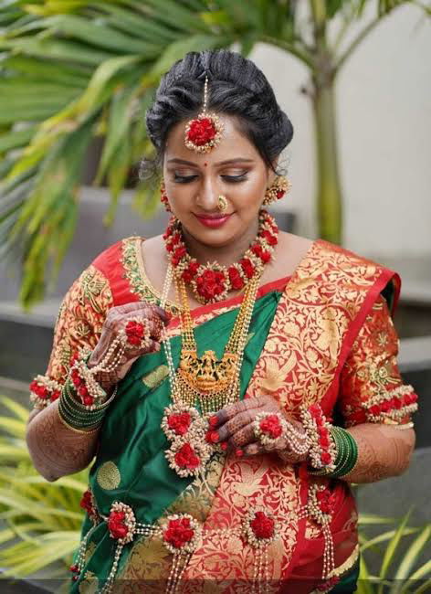 Artificial Red Flower Jewelry for Baby Shower Celebration's - Saubhagyavati.in