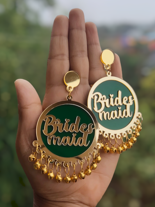 Bridesmaid Earrings - Personalized Dulhaniya earrings - Saubhagyavati.in