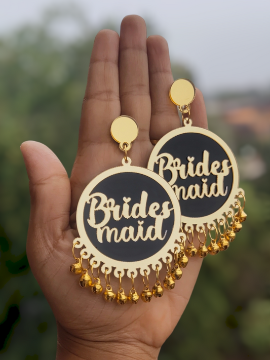 Bridesmaid Earrings - Personalized Dulhaniya earrings - Saubhagyavati.in