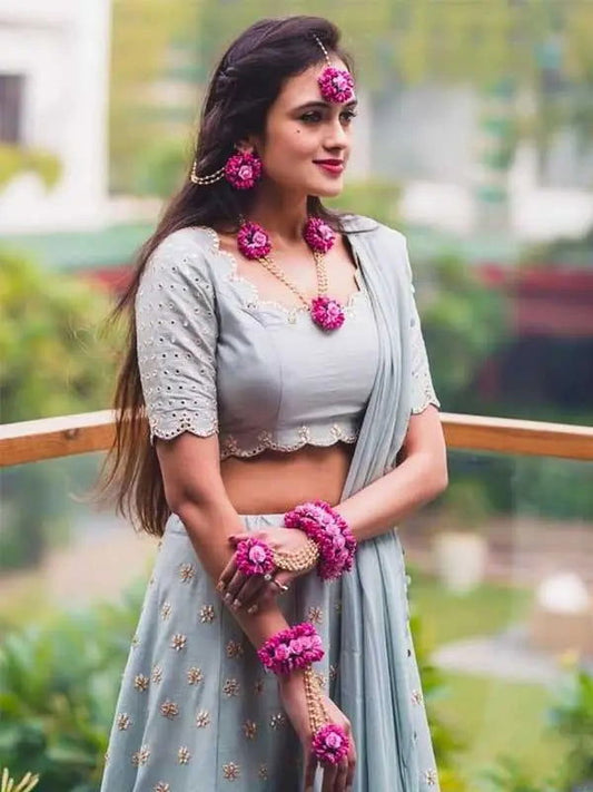 Flower Jewellery Set for Haldi and Bride - Saubhagyavati.in