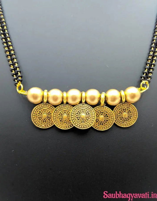 Golden Beads Fancy Mangalsutra - Saubhagyavati.in