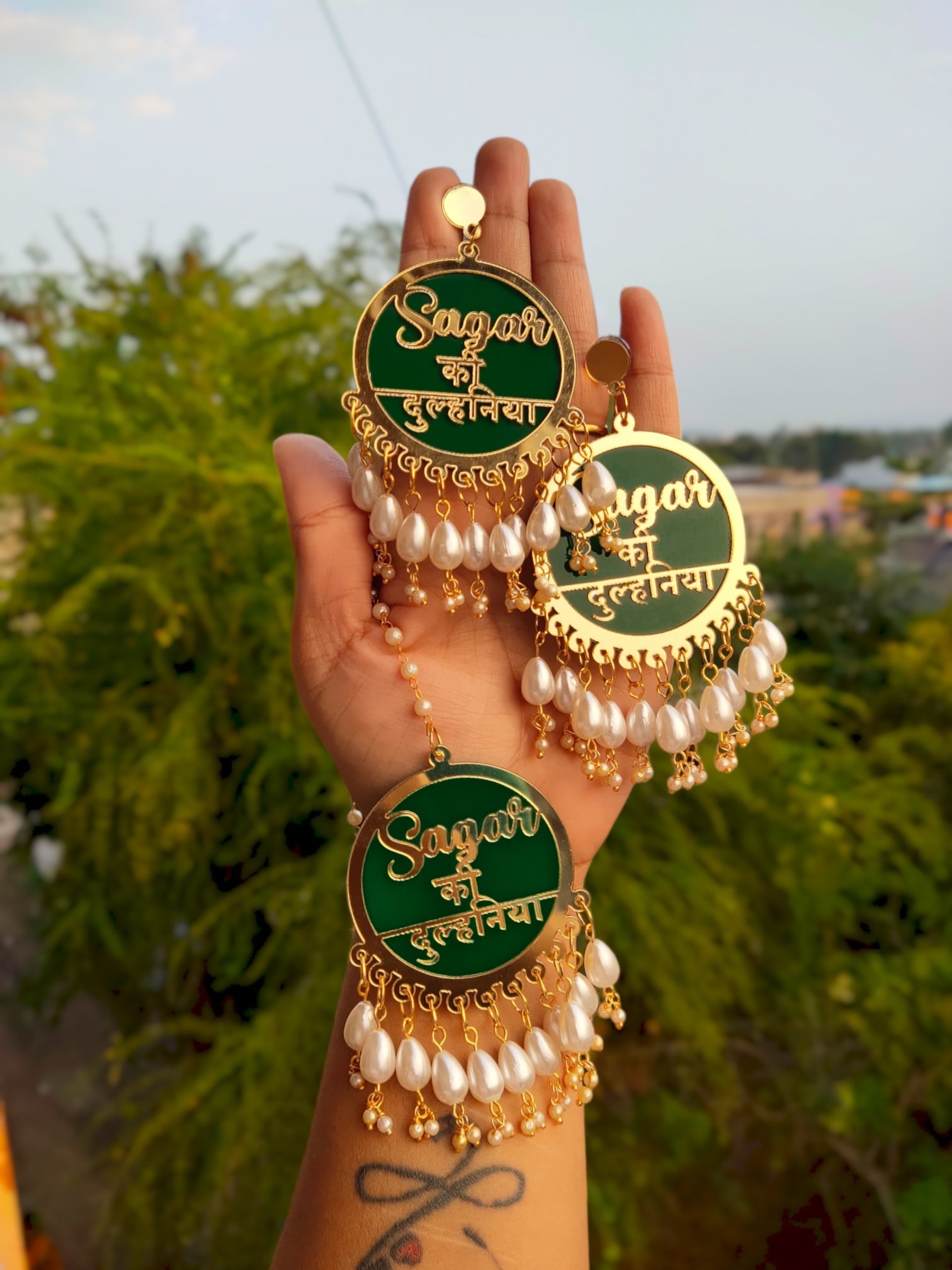 Gorgeous Dulhaniya Earrings With Generic Drop Pearl - Saubhagyavati.in