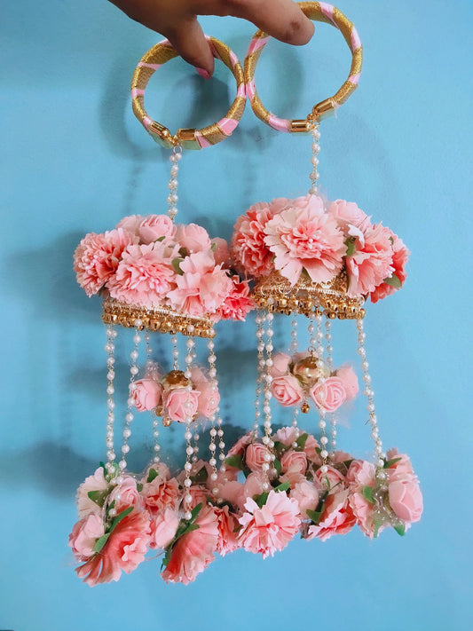 Peach Blossom Bridal Kalire/kaleera for wedding, mehndi and haldi - Saubhagyavati.in