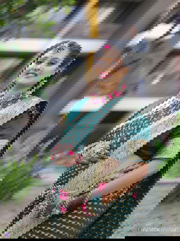 Pink Flower Jewellery for Baby Shower Perfect for Green Saree