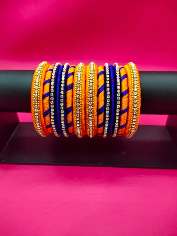 Silk Jewellery Set of Matching Bangles, Necklace and Earring - Saubhagyavati.in