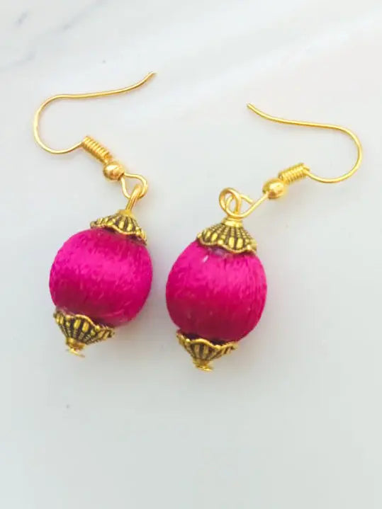 Silk Thread Earrings for Matching Dress and Sarees - Saubhagyavati.in