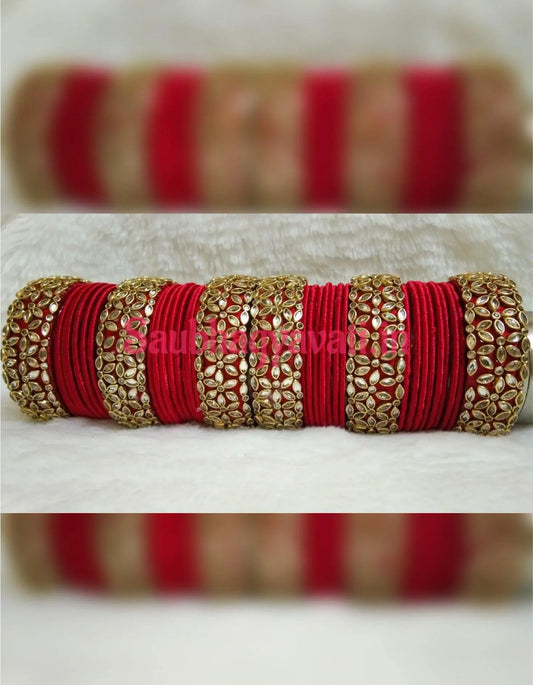 Silk Thread Kundan Bridal Chura - Saubhagyavati.in