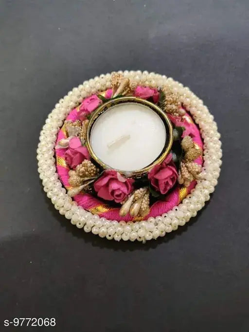 Trendy Handmade Flower Tea Light Candle (Set of 4)