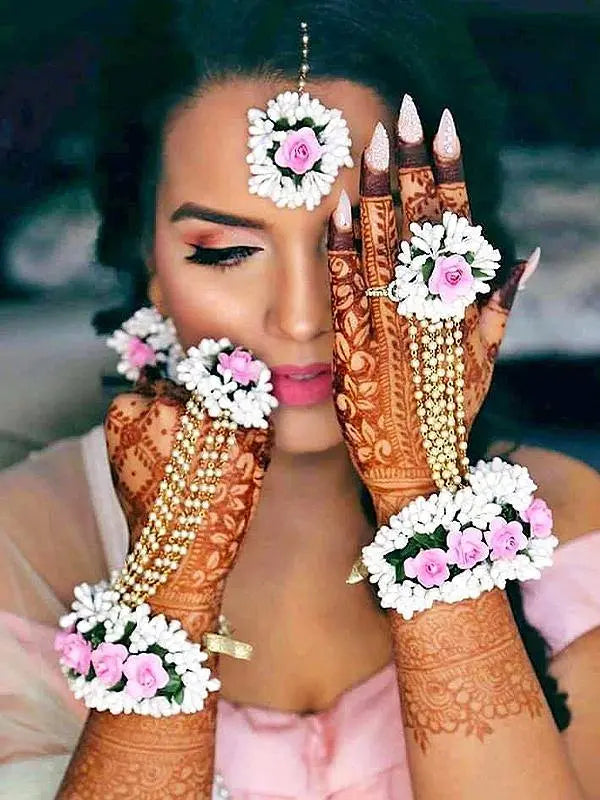 White Flower Jewellery Set | Best for Bride - Saubhagyavati.in