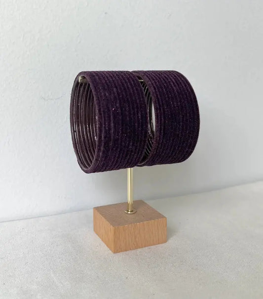 Wine Velvet Bangle Pack Of 24