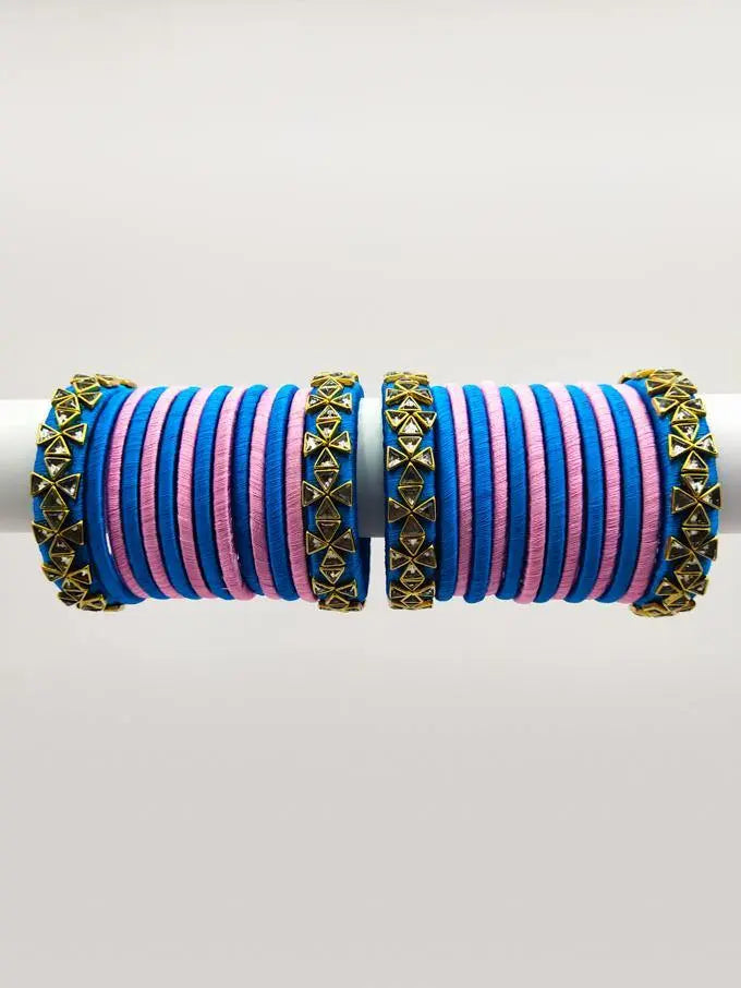 2 Colors Silk Thread Bangles for Matching Saree Saubhagyavati.in