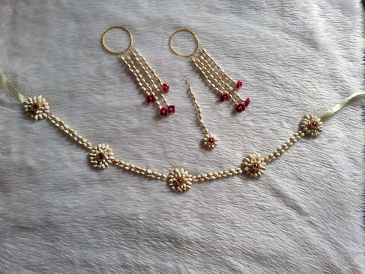 Elegant mogra kali jewellery set