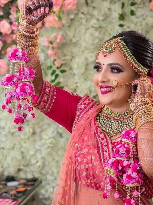 Artificial Pink Paper Flower Kalira for Haldi and Wedding - Saubhagyavati.in