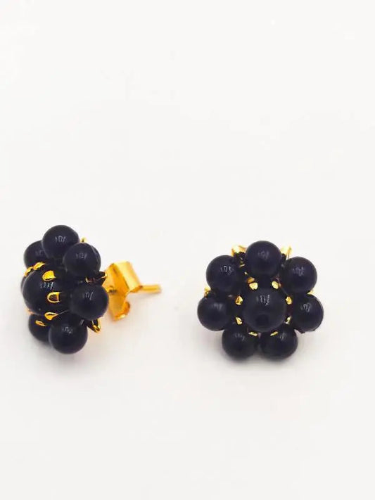 Black Pearl Beads Earring - Saubhagyavati.in