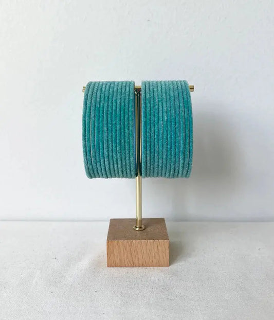 Sky Blue Velvet Bangles - Pack of 24  Saubhagyavati.in
