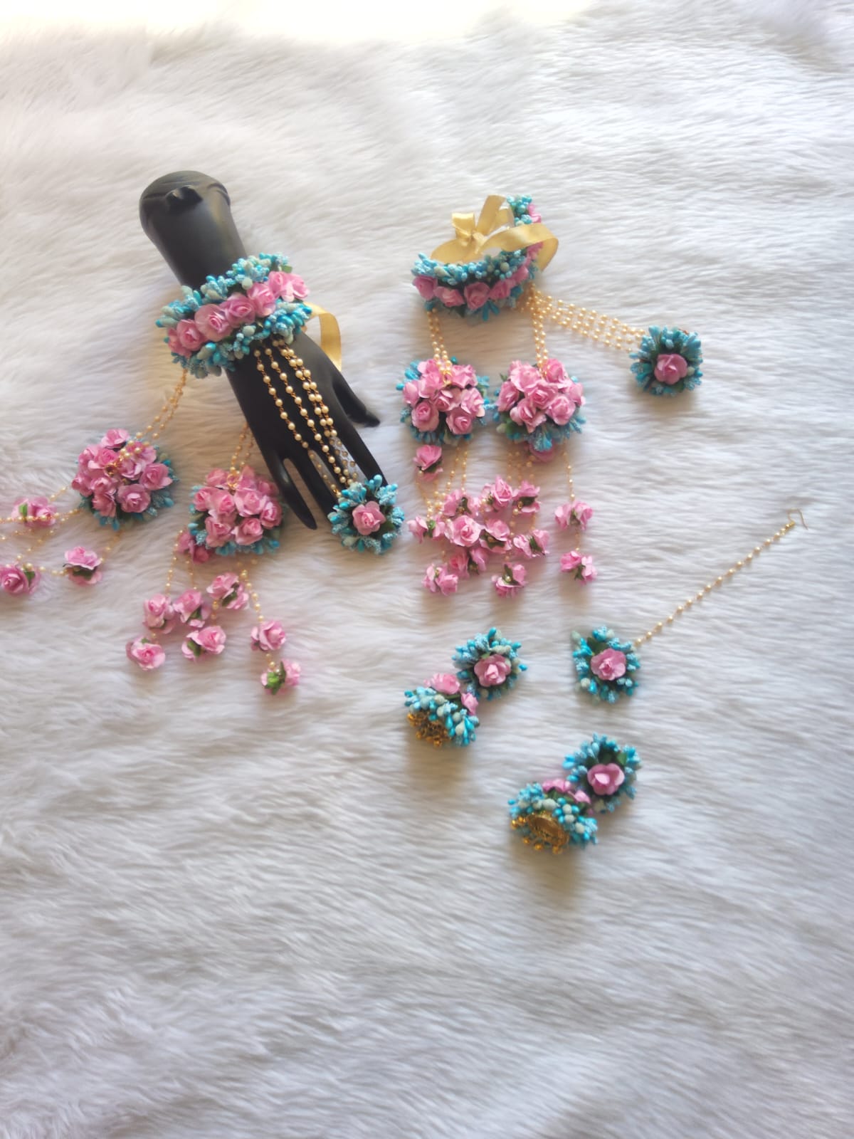 Blushing Blooms Flower Jewellery for Haldi, Mehendi and Baby Shower - Saubhagyavati.in