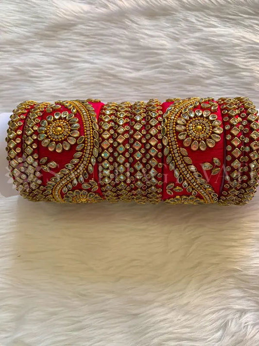 Bridal Silk Thread Bangles | Chuda | Chura | Red Color - Saubhagyavati.in