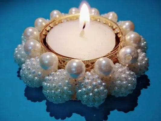 Buy Handmade Pearl Tea Light Candle Holder Saubhagyavati.in