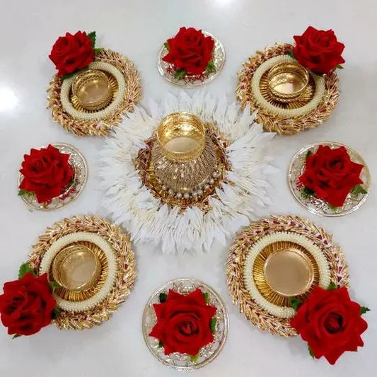 Buy Handmade Tea Light Candle Holder Rose Design (Set of 9) Saubhagyavati.in