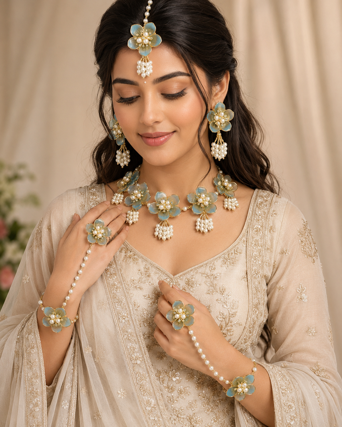Acrylic Jewellery Set for Haldi & Mehendi