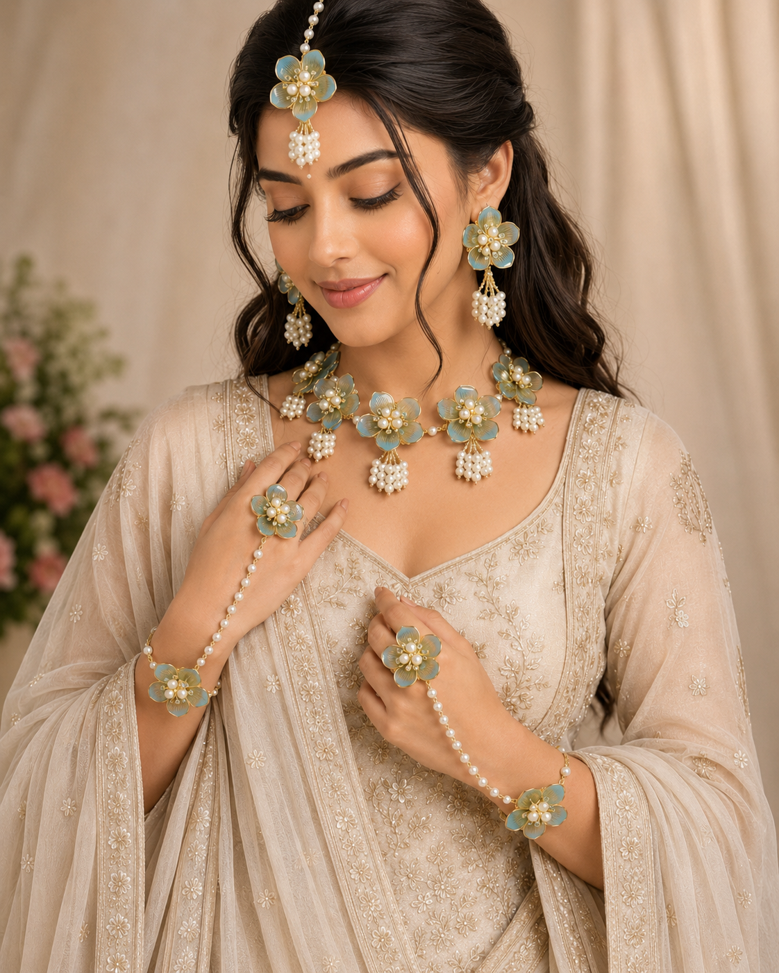 Acrylic Jewellery Set for Haldi & Mehendi