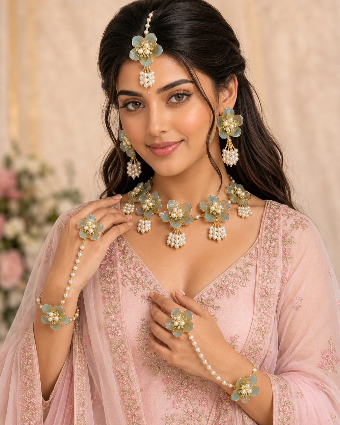 Acrylic Jewellery Set for Haldi & Mehendi