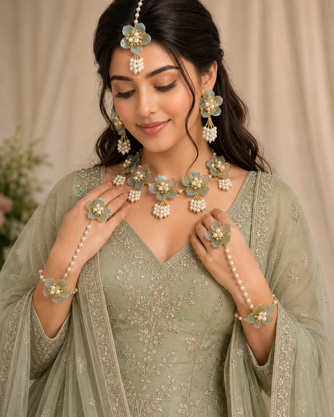 Acrylic Jewellery Set for Haldi & Mehendi