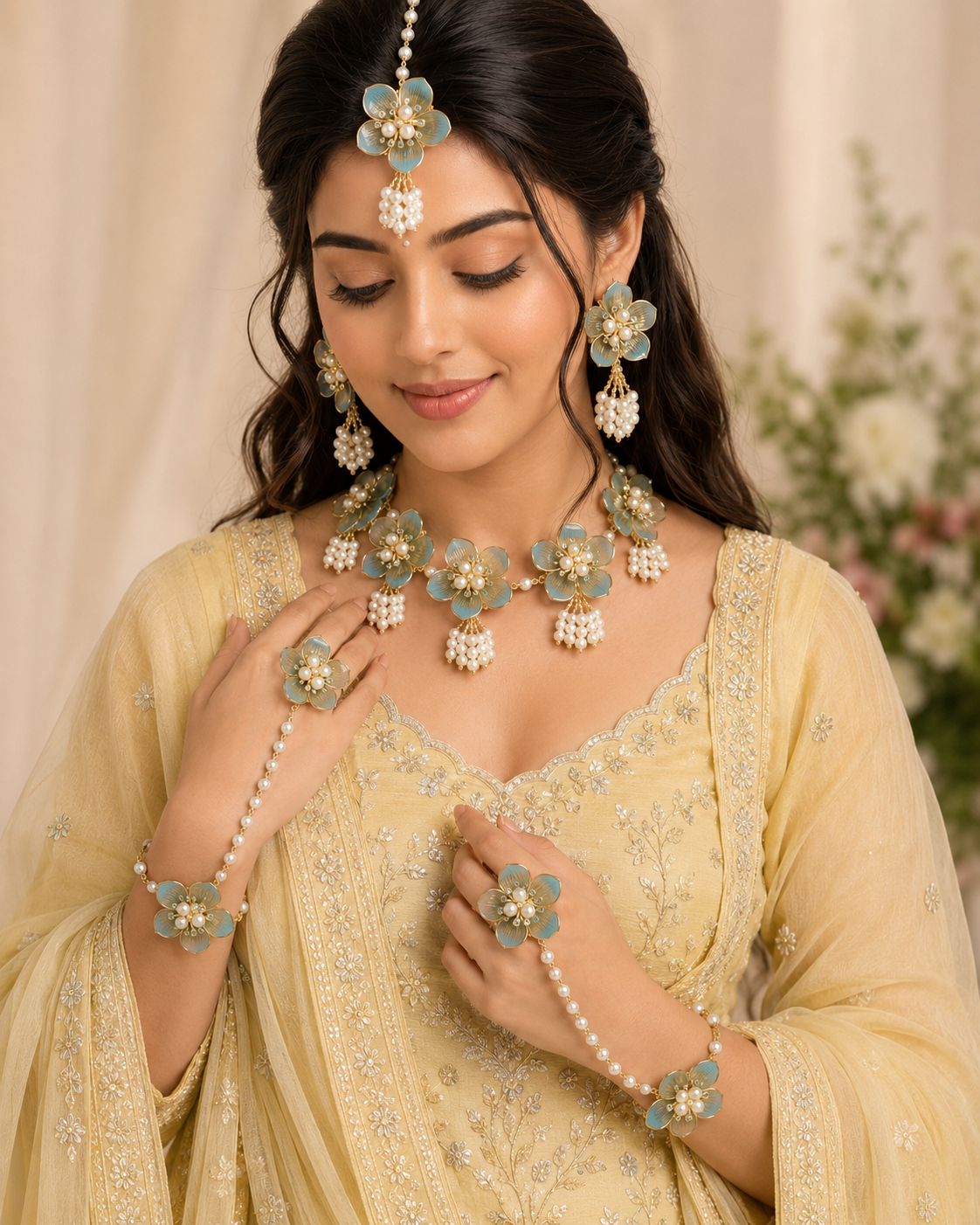 Acrylic Jewellery Set for Haldi & Mehendi