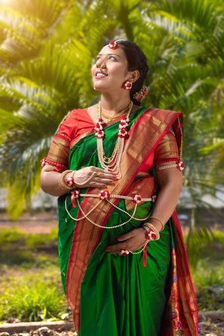 Cherry Charm: Red Flower Jewelry for a Baby Shower - Saubhagyavati.in