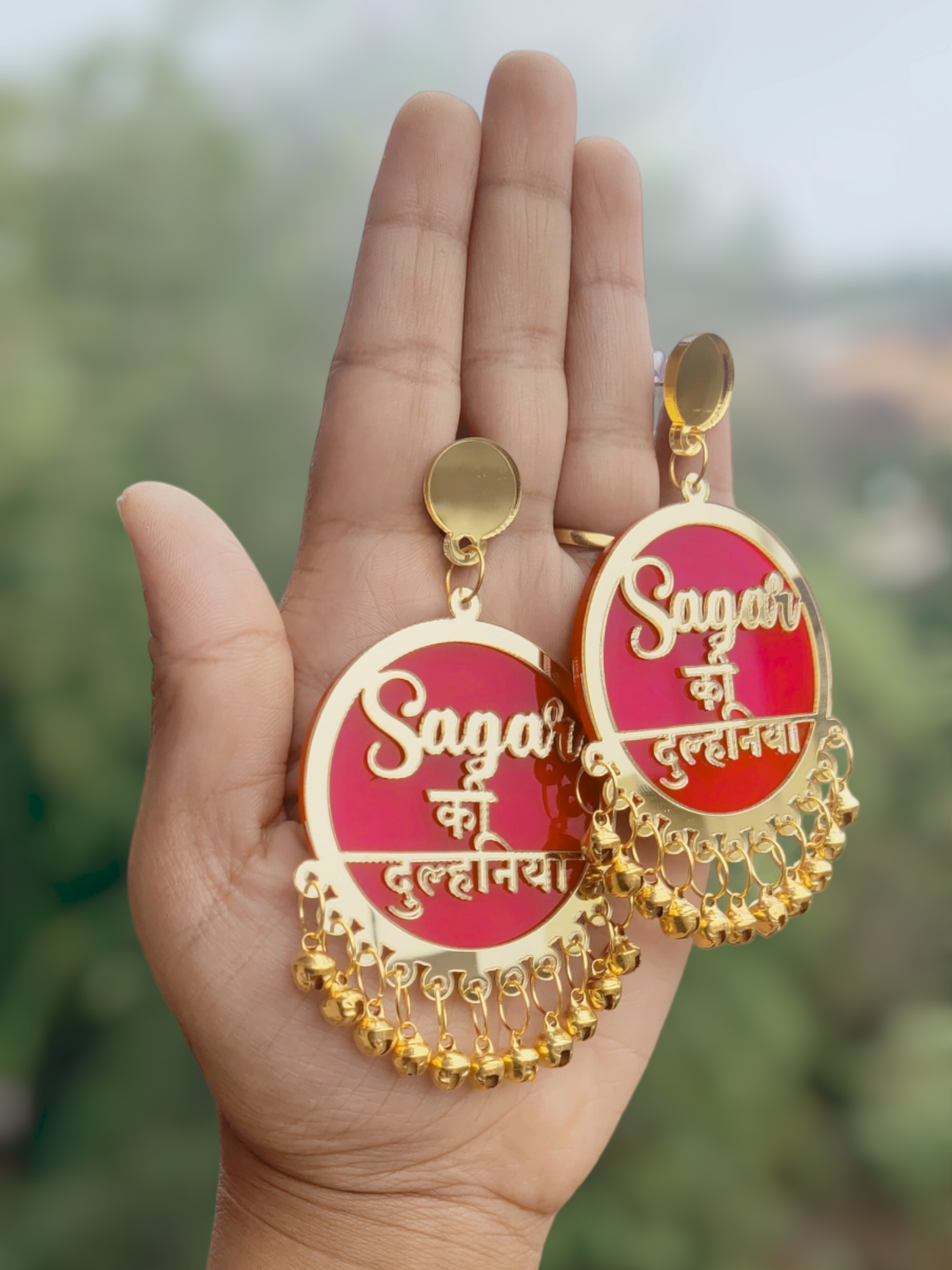 Customised Dulhaniya Earrings with Ghaungru - Saubhagyavati.in