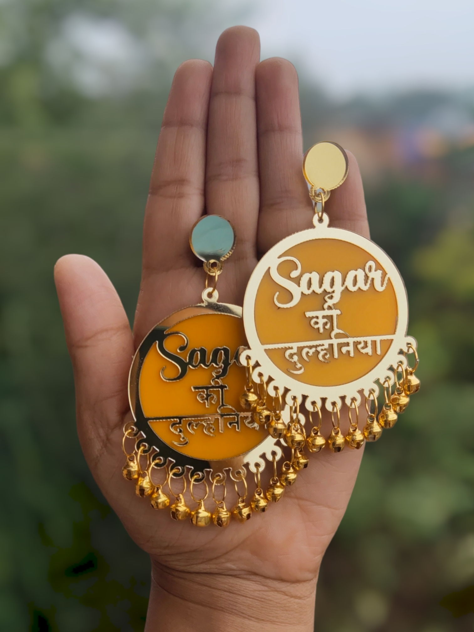 Customised Dulhaniya Earrings with Ghaungru - Saubhagyavati.in