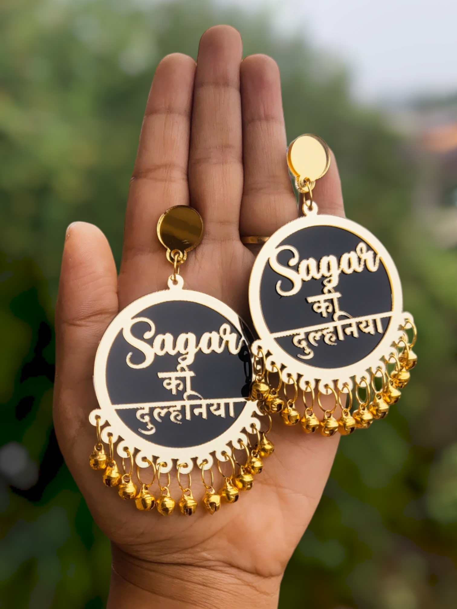 Customised Dulhaniya Earrings with Ghaungru - Saubhagyavati.in