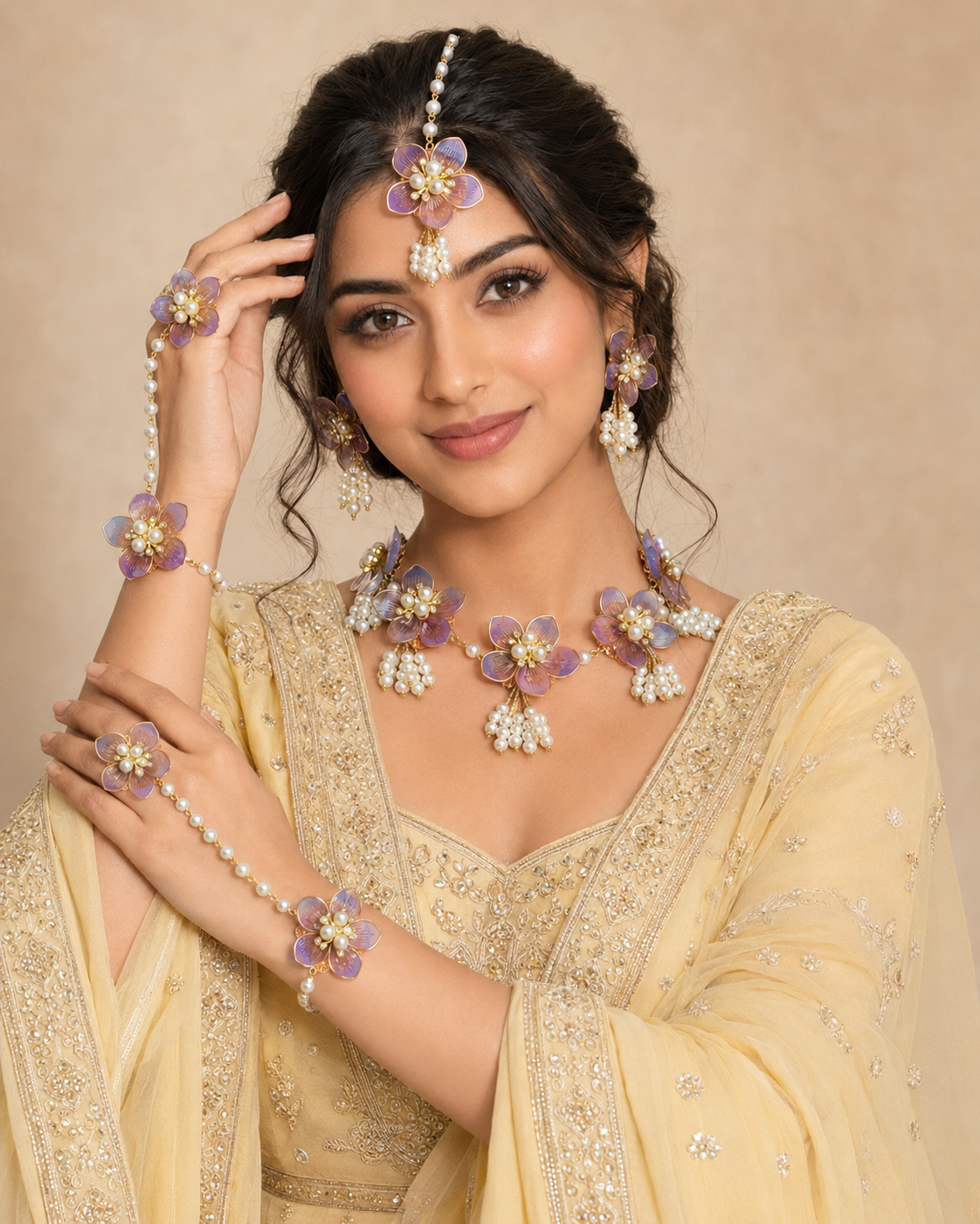 Acrylic Jewellery Set for Haldi & Mehendi