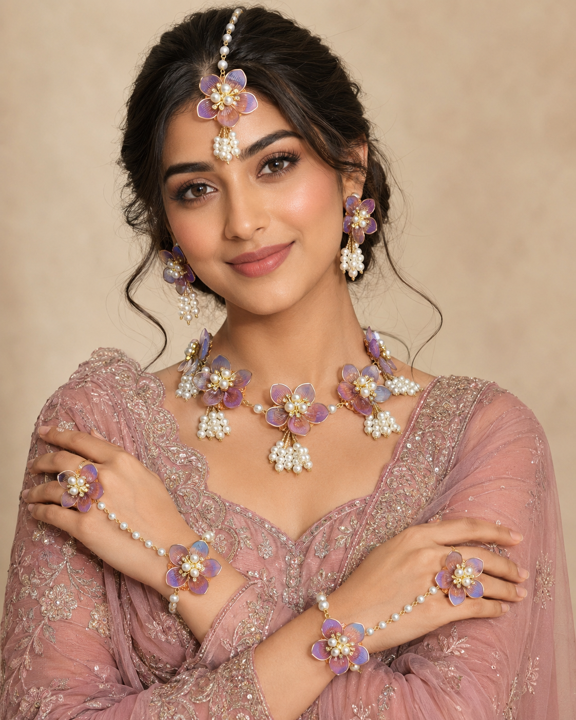 Acrylic Jewellery Set for Haldi & Mehendi