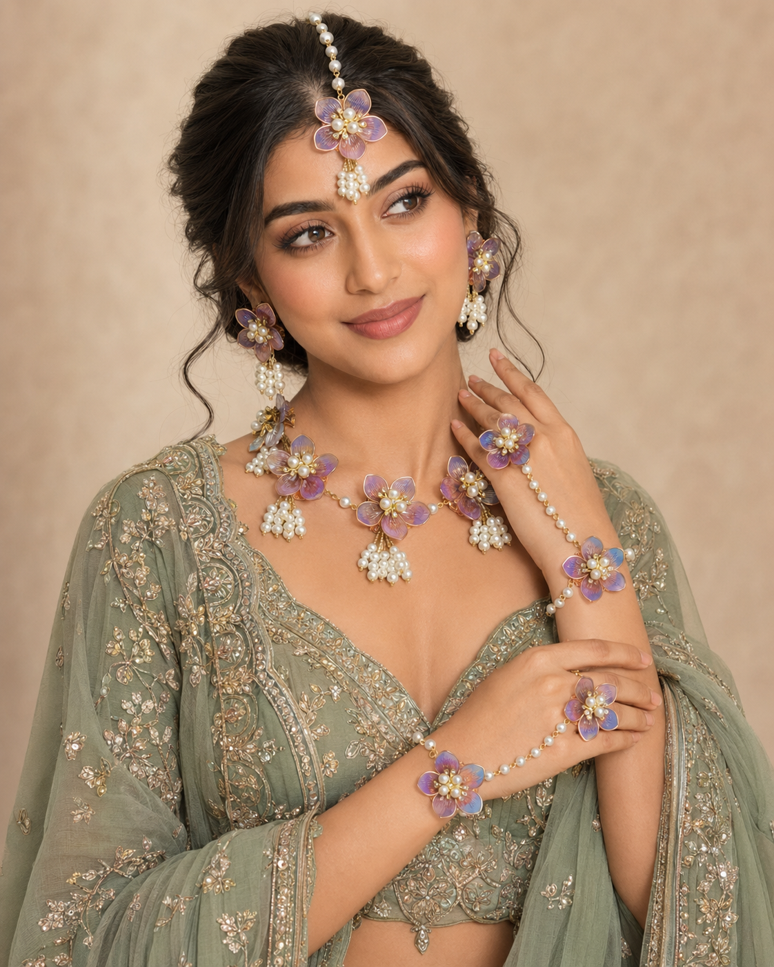 Acrylic Jewellery Set for Haldi & Mehendi