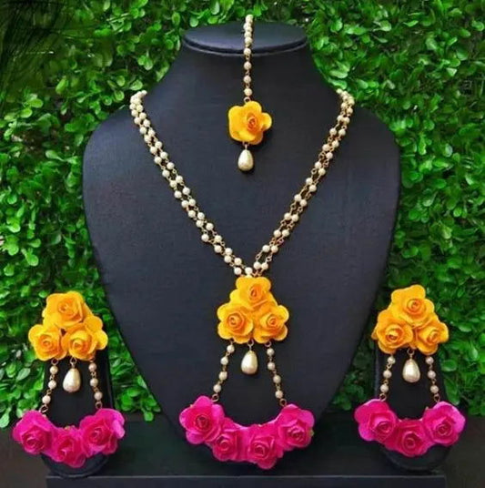 Flower Chain Pendant Set For Bride - Saubhagyavati.in