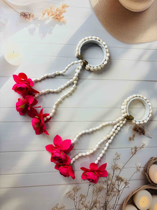 Red Rose Beaded Hand Kaleere – Handmade Bridal & Mehendi Accessories