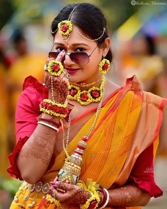 Flower Jewellery For Haldi and  Shower - Saubhagyavati.in