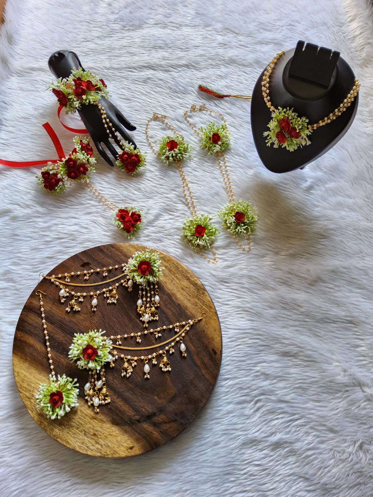 Golden Hues of Tradition: Harmonizing Haldi and Baby Shower Flower Jewelry Brilliance - Saubhagyavati.in