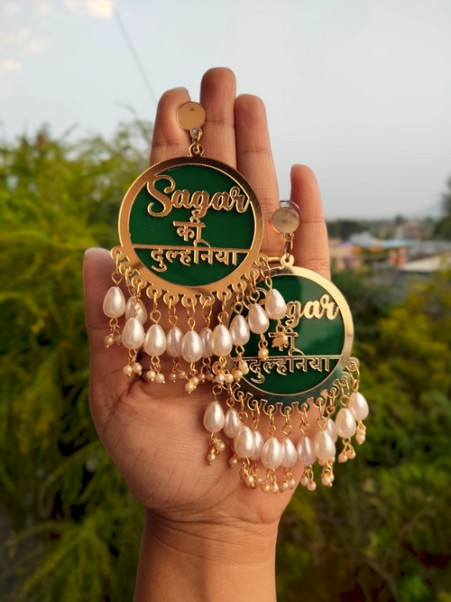 Gorgeous Dulhaniya Earrings With Generic Drop Pearl - Saubhagyavati.in