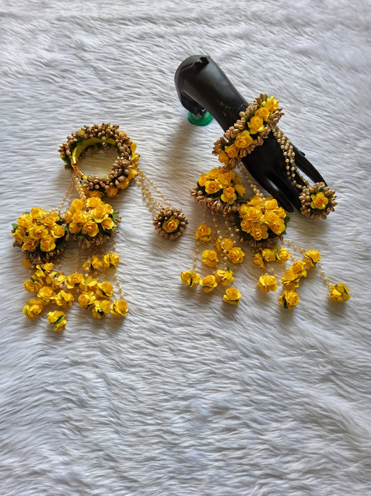 Yellow Flower Jewelry Kaleera for Bride