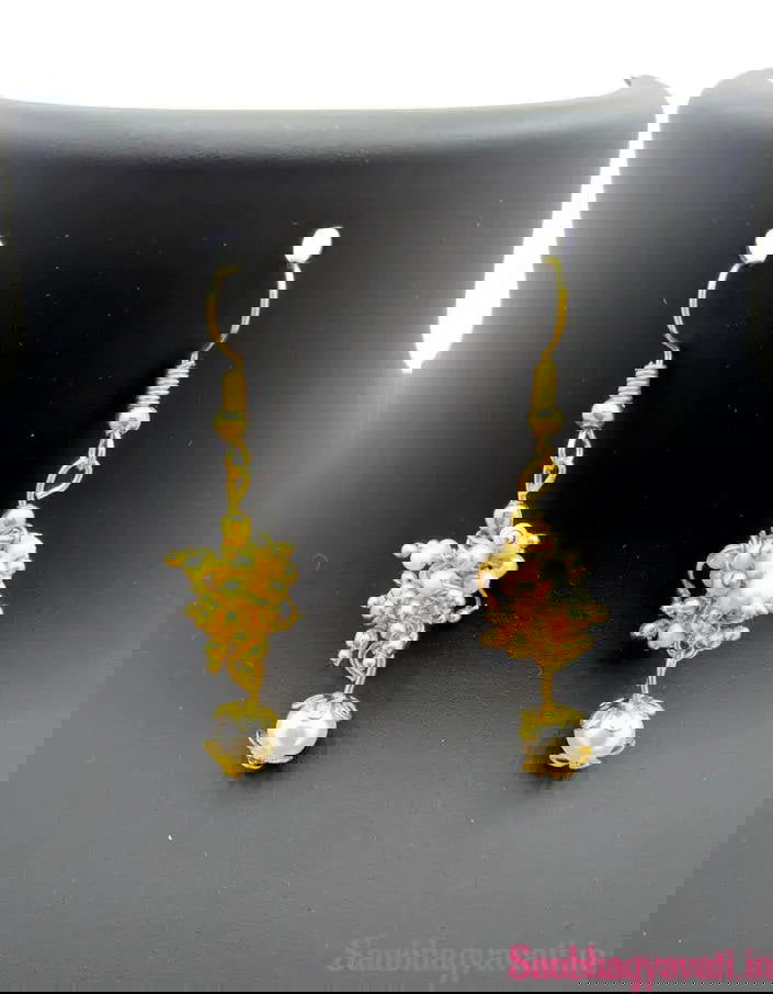 Loreal Pearl Mangalsutra with Matching Earrings - Saubhagyavati.in