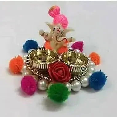 Lovely Hand Made Haldi-Kumkum Platters (Set of 2) - Saubhagyavati.in