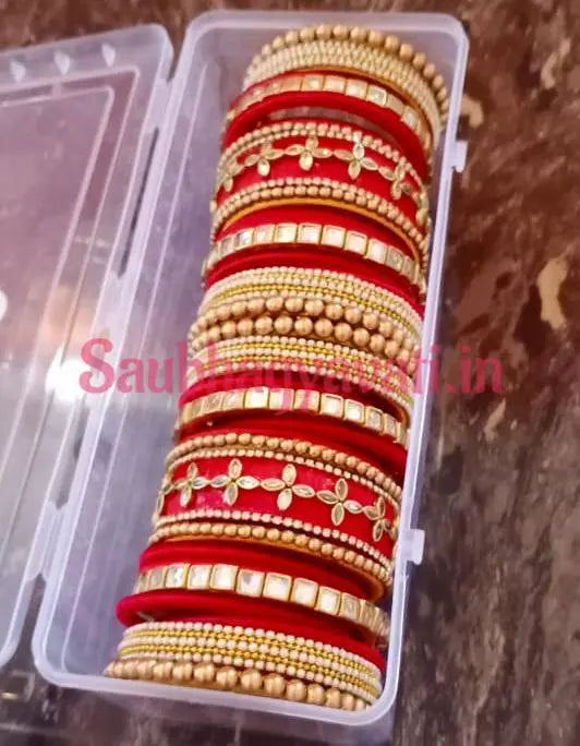 New Bridal Silk Thread Chuda with kundan Stone Work Saubhagyavati.in