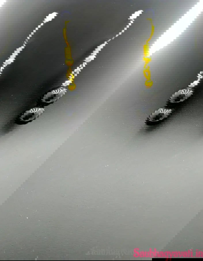 Oxidized Pendant Mangalsutra With Black Glass Beads - Saubhagyavati.in