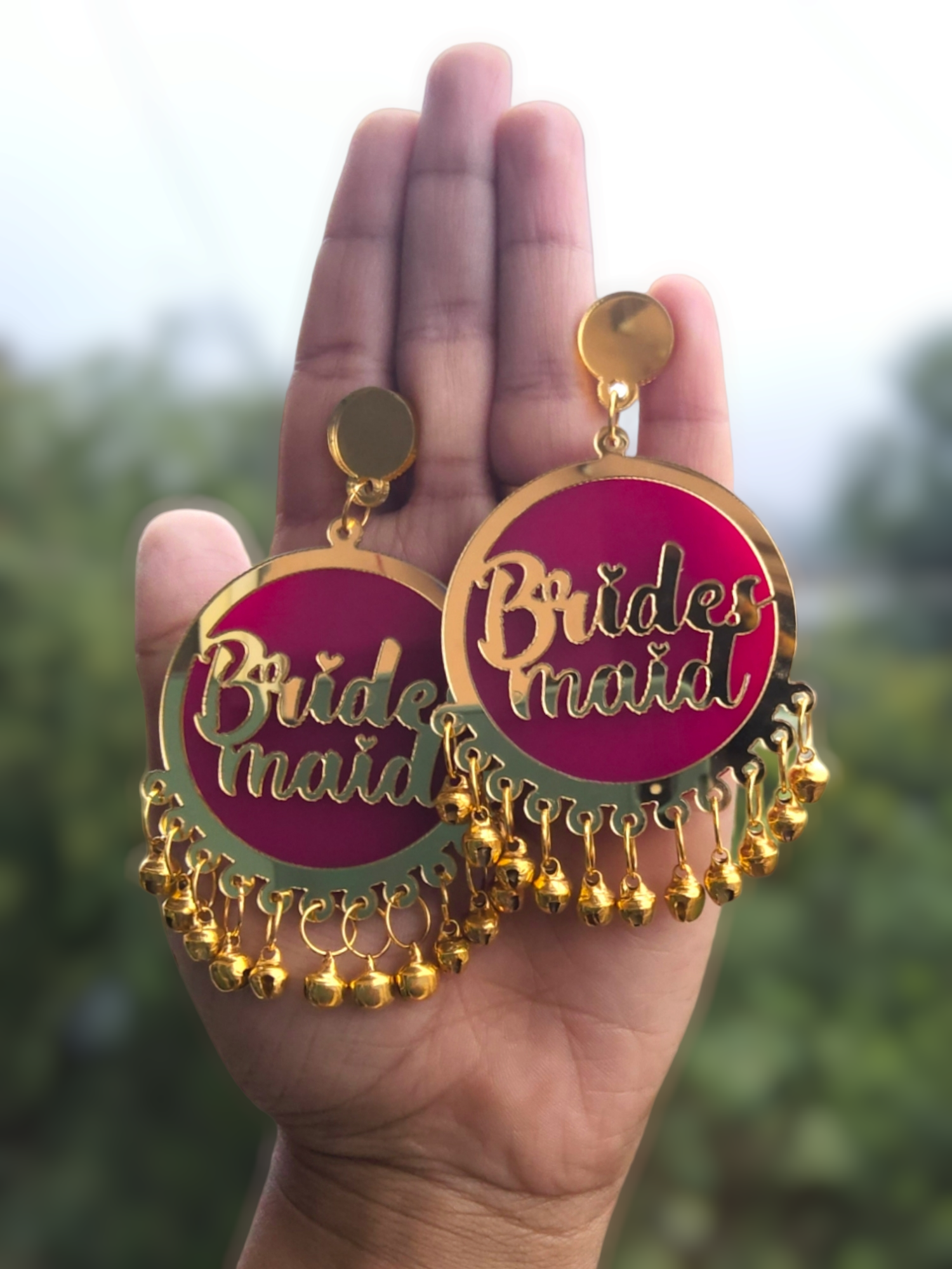 Bridesmaid Earrings - Personalized Dulhaniya earrings Saubhagyavati.in